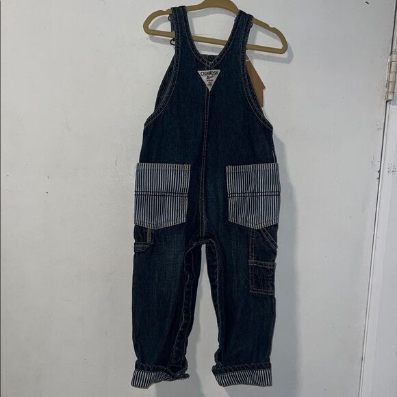 OSH GOSH B ‘GOSH Denim with Striped Detail Overalls-18M NWT! - Picture 4 of 7